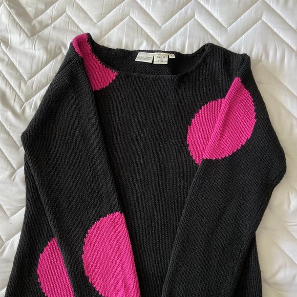 vintage LARGE DOT SWEATER lg Like New - Picture 3 of 5
